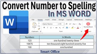 Convert Number to Spelling in MS Word with One Click Button [upl. by Giwdul]