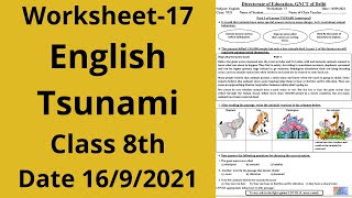 Worksheet 17 English class 8 16921  English class 8  English worksheet 17 [upl. by Stelu]