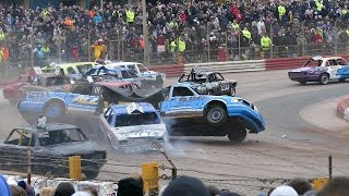 Banger Racing Arena Essex Firecracker XXV Plus Reliant Robin Bangers 6112016 [upl. by Rafaelle]