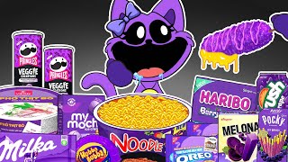 Amazing Convenience Store PURPLE Food Mukbang with CATNAP GIRL  Poppy Playtime 3 Animation  ASMR [upl. by Idelle]