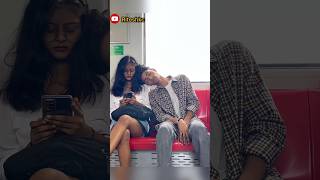 SLEEPING ON STRANGERS IN THE METRO PRANK😜  EPIC REACTION 😍 RITESHKC [upl. by Adiehsar29]