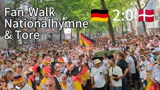 EM 2024 Achtelfinale  Deutschland gegen Dänemark  Fanmarsch  Nationalhymne  Tore  VLOG [upl. by Ahtnamys]