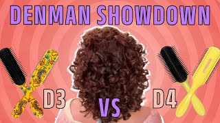 Denman Brush Challenge StepByStep  How To Use The D3 v D4 On Thinning Curls denmancurls [upl. by Imeaj]