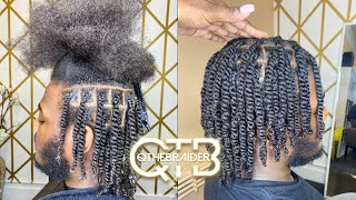 How I Twist My Hair  Very Short Curly Hair Tutorial Black Men [upl. by Yllaw]