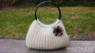 HOW to CROCHET SAVVY HANDBAG  DIY Tutorial for Easy Bag Purse Tote [upl. by Porett]