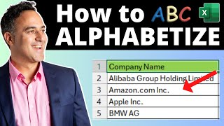 How to Alphabetize in Microsoft Excel [upl. by Nrublim]