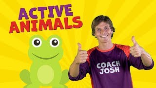 Frog Jumps  Coach Josh Active Animals  Kids Fitness [upl. by Lenssen205]