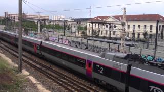 4 trains TER4 trains TGV à Lyon le mercredi 14 mai 2014 [upl. by Enavi]