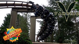 4K  VAMPIRE Historic Arrow Swinging Roller Coaster at Chessington World of Adventures [upl. by Jumbala61]