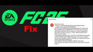 Fix EA SPORTS FC 25 DirectX Function Error DXGI ERROR DEVICE REMOVEDHUNGACCESS DENIED On PC [upl. by Obadias]