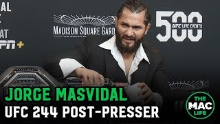 Jorge Masvidal on win over Nate Diaz BMF belt and The Rock  UFC 244 post fight press conference [upl. by Akenit]