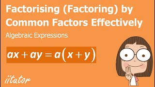 💯 Methods of Factorising Factoring Algebraic Expressions using Common Factors [upl. by Reel]