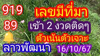 ลาวพัฒนา 919 89 เข้า2งวดติดๆเลขมีที่มา เข้าตัวเน้นตัวเจาะห้ามพลาด161067มาดามคํานวณChanel [upl. by Duer]