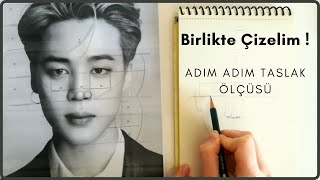 Birlikte BTS Jimin Çiziyoruz   Karakalem Portre 1  2022 Kpop Çizimleri [upl. by Fawna44]