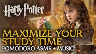 3h STUDY SESSION WIZARDING RADIO  ASMR 🏰📻 Harry Potter Pomodoro Timer Hogwarts ASMR Sounds [upl. by Htessil]