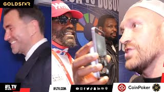 YOU A F PSSY  TYSON FURY TROLLS DEREK CHISORA w DILLIAN WHYTE EDDIE HEARN AVOIDS INTERVIEW [upl. by Yremrej]