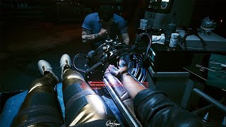 Installing Cybernetics Implants Scene in Ripper Doc  Cyberpunk 2077 [upl. by Anaibib]