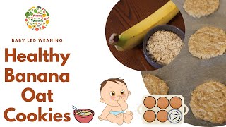 2 Ingredient Cookies Basic Banana Oat Cookies  Baby Led Weaning [upl. by Coheman]