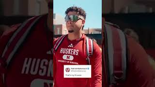 Nebraska quarterback Dylan Raiola dressed up as Patrick Mahomes today [upl. by Noseimaj516]