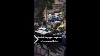 Hezbollah pagers explode in Lebanons Beirut [upl. by Akilam744]