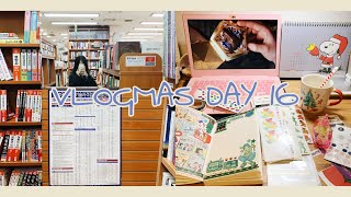 sub VLOGMAS DAY 16 🎄 서점에서 책 쇼핑하기 던킨 민트초코 도너츠 과제 다이어리 꾸미기 [upl. by Menendez473]