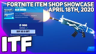 Fortnite Item Shop NEW BLUE SHOCK WRAP April 18th 2020 Fortnite Battle Royale [upl. by Bloom]