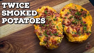 Twice Baked Potatoes Recipe On The Grill  Twice Smoked Potatoes [upl. by Tnahsarp]