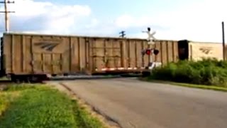 BNSF Amtrak Mendota Illinois Railroad Crossing [upl. by Cristen]