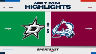 NHL Highlights  Stars vs Avalanche  April 7 2024 [upl. by Crosse378]