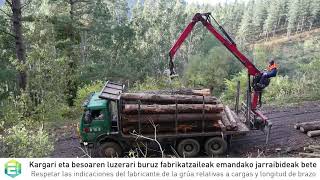 Buenas prácticas en el trabajo forestal  CAMIÓN GRÚA [upl. by Dlorad]