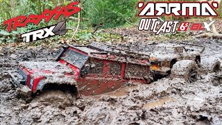 RC Mudding  TRAXXAS TRX4 Defender  ARRMA Outcast 6S [upl. by Tarryn]