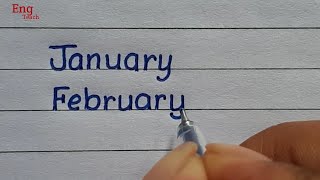 Name of twelve months  January February to December writing twelve months namewritingEng Teach [upl. by Nameloc890]