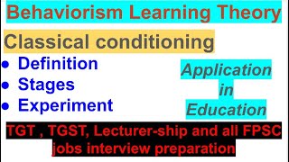 Classical Conditioning Learning Theory Application in Education [upl. by Euridice]