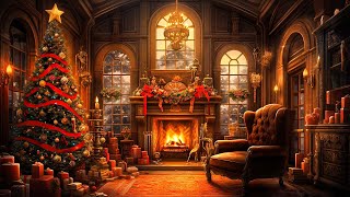 Warm Christmas Jazz 🎅 Relaxing Christmas Coffee Ambience with Fireplace for Work and Study [upl. by Stalker]