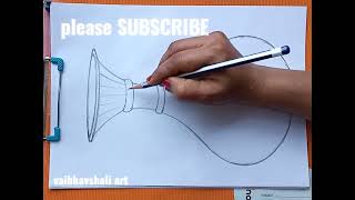 How to draw flower pot  How to make flower vase [upl. by Leese]