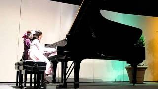 Brahms  Hungarian Dance No 5 Piano 4 hands Dany 10 amp Pau 8 [upl. by Dorolisa290]