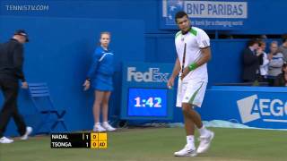 Tsonga vs Nadal Tứ kết QF Queens 2011 [upl. by Aldus]