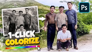 How To Colorize Black And White Photos Using Photoshop  1 Minute Tutorial [upl. by Milman]