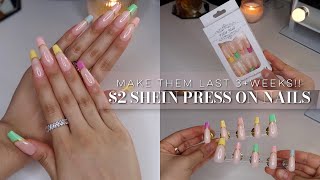 How I Make My 2 SHEIN PRESS ON NAILS Look NATURAL amp LAST 3 WEEKS  DIY Nails At Home [upl. by Wassyngton]