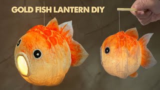 DIY Gold Fish Lantern  Easy Lantern with Tissue Paper  Easy Craft Ideas [upl. by Lasko]