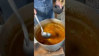 What we cook today cooking food cornbread foodshorts beefrecipe soup cookingoutdoors [upl. by Kesley]