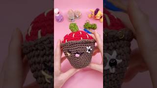 The punk rock strawberry is done 🤘🍓So proud of the tattoos  crochet amigurumi crochetpattern [upl. by Eddie619]