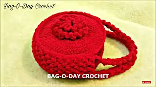 DIY Purse Bag  Easy Crochet Flower Handbag  Easy Crochet Bag Tutorial [upl. by Anelrats]