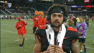 ON FIELD Oregon State’s Anthony Gould reflects on threetouchdown day vs Montana State [upl. by Enomrej]