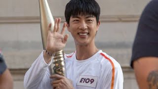 240714 Jin 김석진 of BTS carries the flame at the Olympic Torch Relay in Paris 🇫🇷 1st Torchbearer 🔥 [upl. by Shear561]