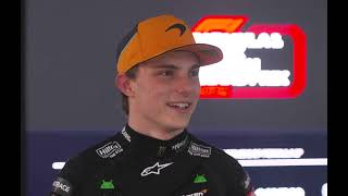 Oscar Piastri Post Practice Interview Belgian Grand Prix 2024  Dont Count Out Max Verstappen [upl. by Etsyrk]