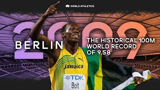 Usain Bolts 100m world record in Berlin 👀🔥  World Athletics Championships Berlin 2009 [upl. by Adnohrahs482]