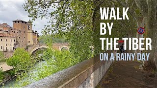 Walk by the Tiber on a Rainy Day in Rome [upl. by Nautna]