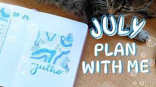 July Plan With Me  2024 Bullet Journal Spreads [upl. by Rialcnis]