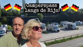 WK89🇩🇪  DUITSE CAMPERSPASS AAN DE RIJN  WONEN in ONZE CAMPER [upl. by Anoirtac]